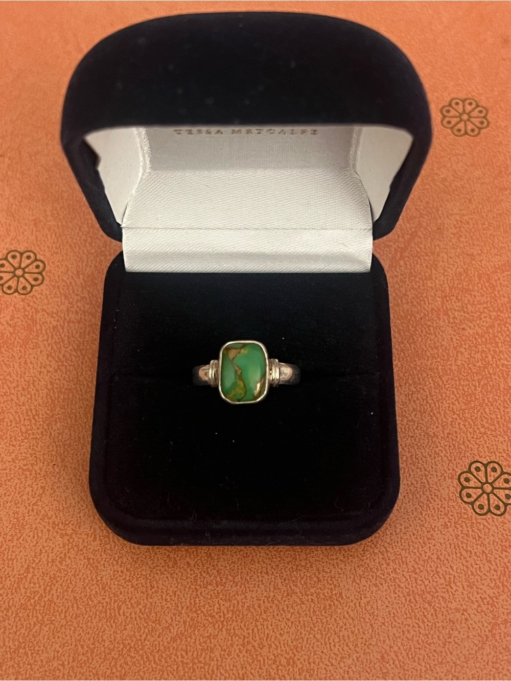 Sterling Silver Green Turquoise Stone Ring